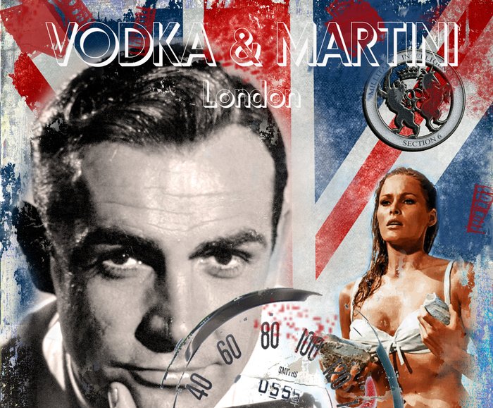 James Bond - Original LUC BEST Giclee  James Bond "Vodka Martini"