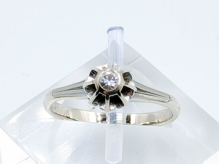 Forlovelsesring - 18 kraat Hvidguld - Diamant