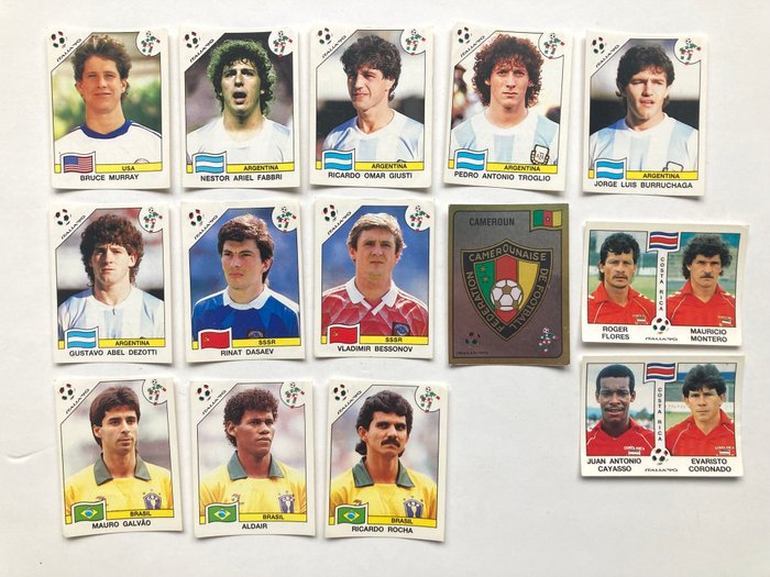 Panini - World Cup Italia 90 - Including 6 emblems - 81 Loose stickers