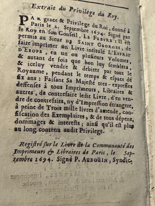 Eustache Le Noble - L'Esprit d'Ésope - 1694