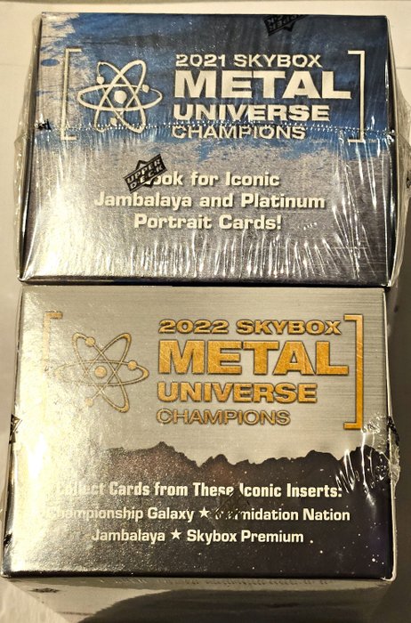 2021, 2022 Upper Deck Skybox Metal Universe Champions - Chase Autograph Tiger Woods - 2 Sealed box - Næsten så god som ny (NM)