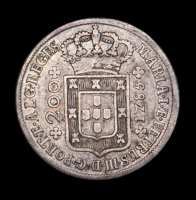 Portugal D Maria  D Pedro III (1777-1786) 12 Vinténs (240 Reis) 1785 Coroa Alta - Escassa