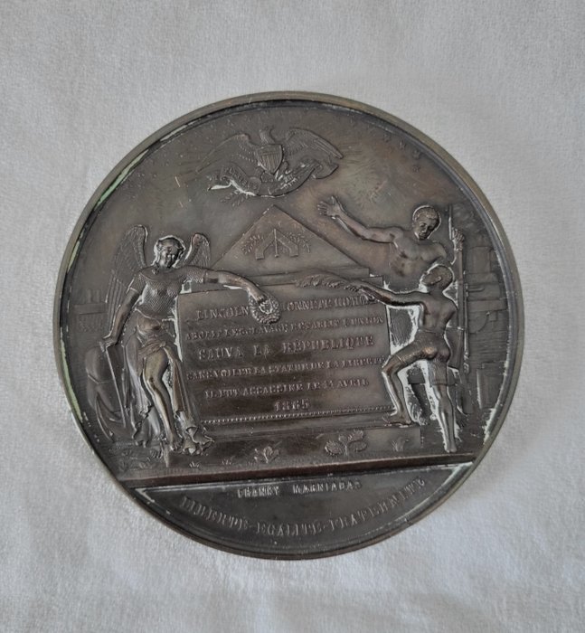 Frankrig - Medalje - Médaille, Assassinat d’Abraham Lincoln, Hommage de la France - 1865