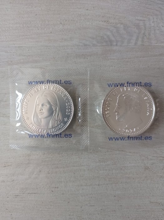 Spanien 40 Euro 2023/2024 "Princesa Leonor" + "Rey Felipe VI" (2 monedas)  (Ingen mindstepris)