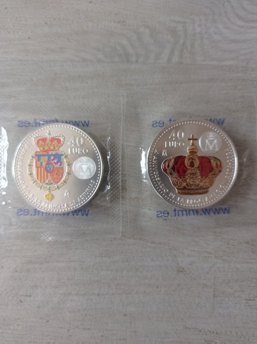 Spanien 40 Euro 2023/2024 "Princesa Leonor" + "Rey Felipe VI" (2 monedas)  (Ingen mindstepris)