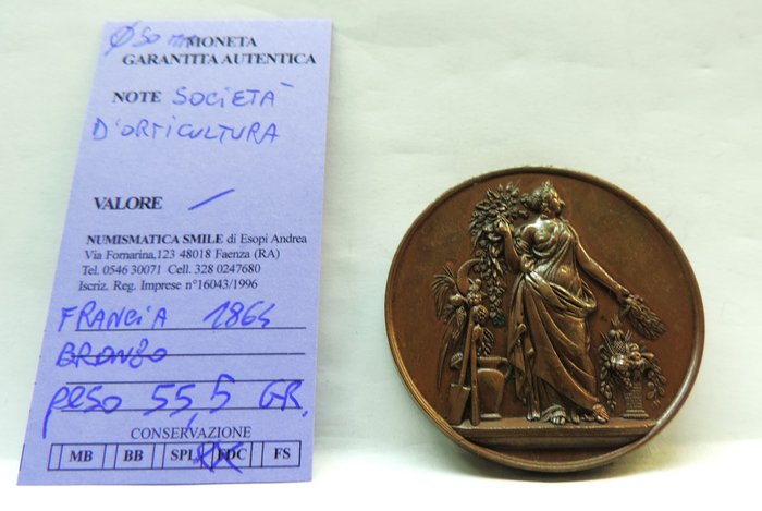 Frankrig Medaglia in bronzo 1864 - RARA Società di Orticultura  (Ingen mindstepris)