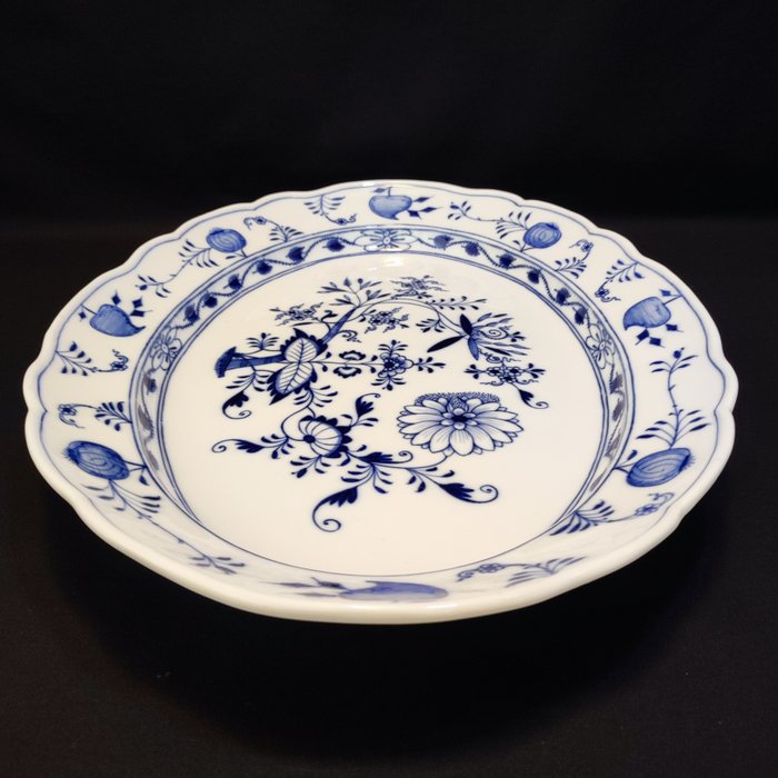 Meissen - Platte - Antik meget stor skål/kødtallerken 468x336 cm løgmønster Nyt udskæring - Porcelæn