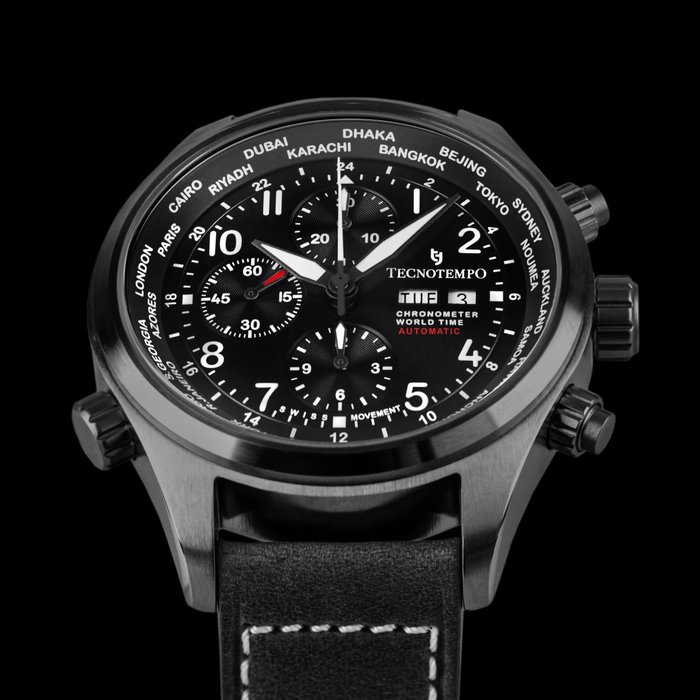 Tecnotempo - Chronometer World Time 30ATM WR - Swiss Movt - Limited Edition - TT300CRWTNN - Mænd - 2011-nu