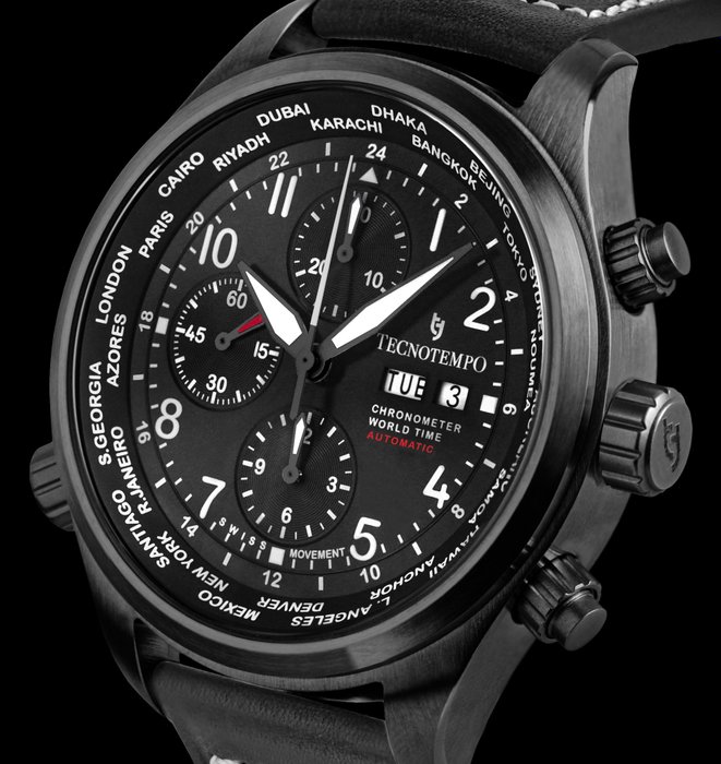 Tecnotempo - Chronometer World Time 30ATM WR - Swiss Movt - Limited Edition - TT300CRWTNN - Mænd - 2011-nu