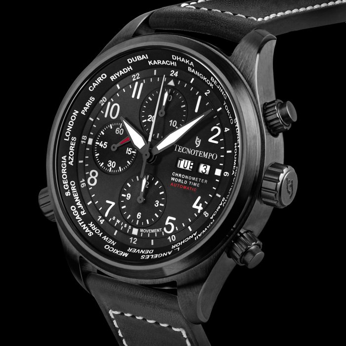 Tecnotempo - Chronometer World Time 30ATM WR - Swiss Movt - Limited Edition - TT300CRWTNN - Mænd - 2011-nu