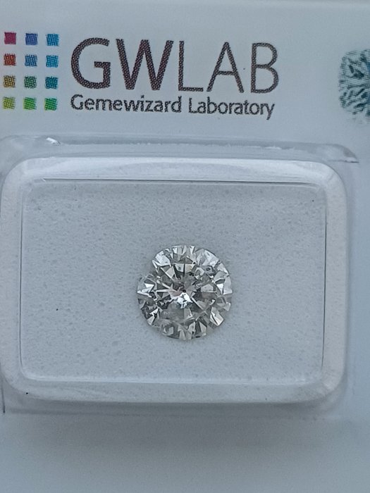 Ingen mindstepris - 1 pcs Diamant  (Natur)  - 1.00 ct - Rund - H - I1 - Gemewizard Gemological Laboratory (GWLab)