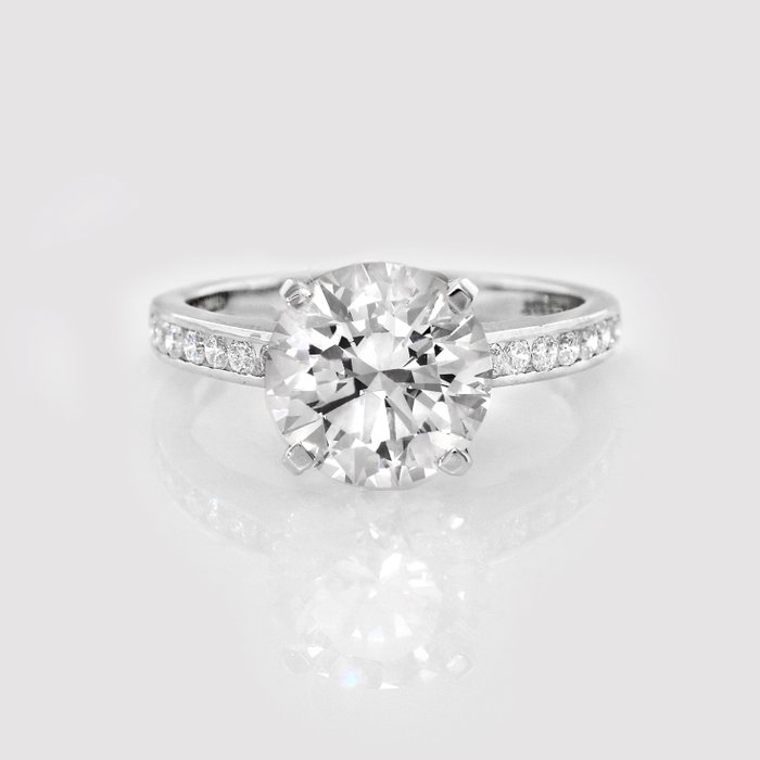 Ingen mindstepris - Ring - 14 karat Hvidguld -  3.24ct. tw. Diamant (Laboratoriedyrket) - Diamant - IGI