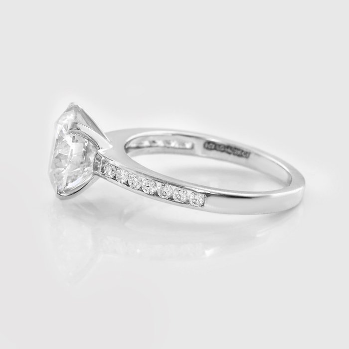 Ingen mindstepris - Ring - 14 karat Hvidguld -  3.24ct. tw. Diamant (Laboratoriedyrket) - Diamant - IGI