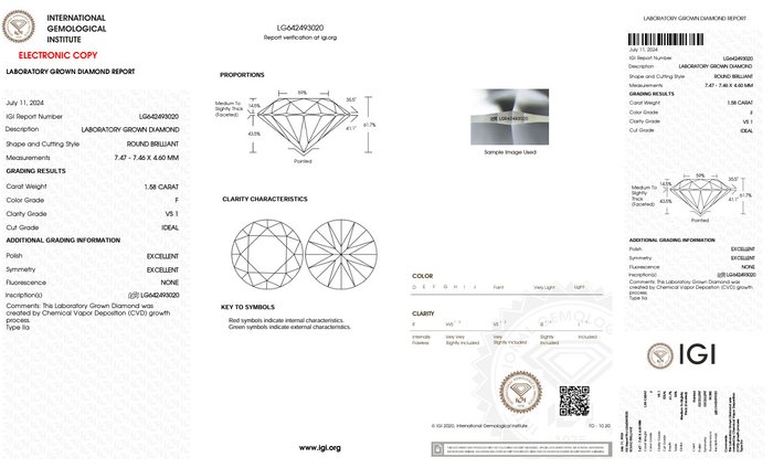 Ingen mindstepris - Ørestikkere - 14 karat Hvidguld -  316ct tw Diamant (Laboratoriedyrket) - F VS1 IGI