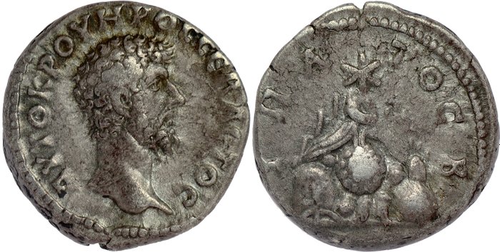 Cappadocia, Caesarea. Lucius Verus (AD 161-169). Didrachm 161-166 A.D. - R/ Mount Argaeus - SCARCE