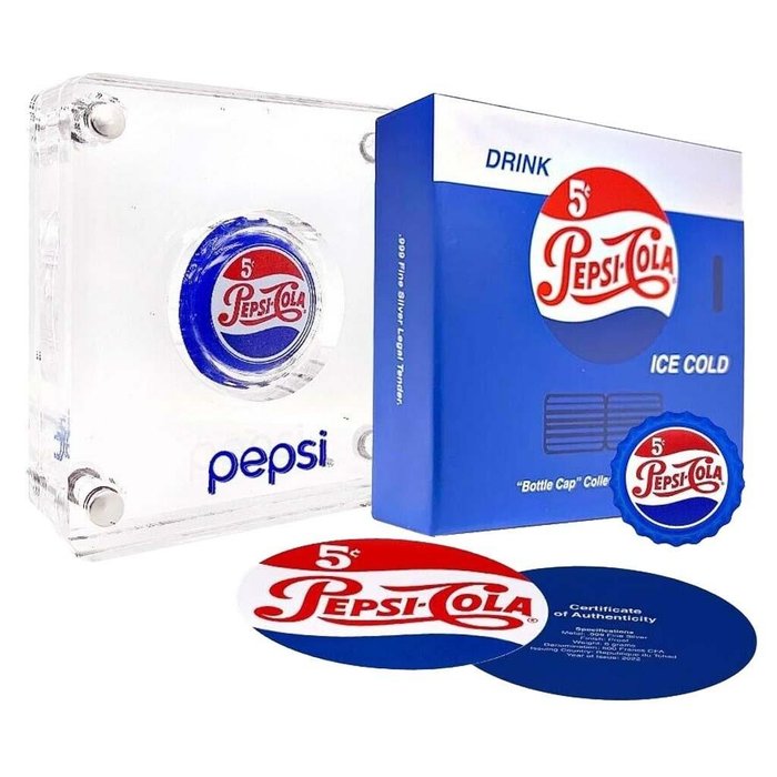 Tchad. 500 Francs 2022 Pepsi® Retro Bottle Cap Shape, 6g (.999)  (Ingen mindstepris)