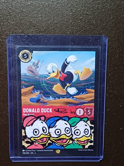 Ravensburger Card - Lorcana - Huey, Dewey  Louie on legendary Donald - Rise of the floodborn