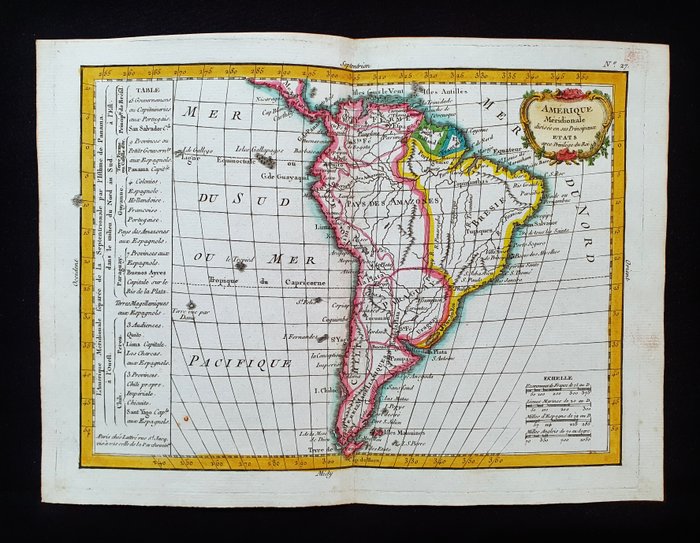 America - Sydamerika / Brasilien / Argentina / Chile / Peru; G Rizzi Zannoni / Janvier / Lattre - Amerique Meridionale - 1761-1780