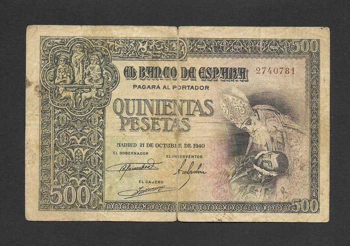 Spanien. - 2x 500 Peseta 1940-