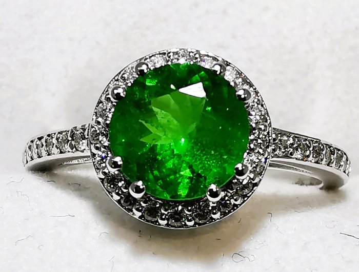 Ring - 18 kraat Gulguld, Tsavorite Vivid Green 2.70ct 3.69gr -  2.70ct. tw. Tsavorit