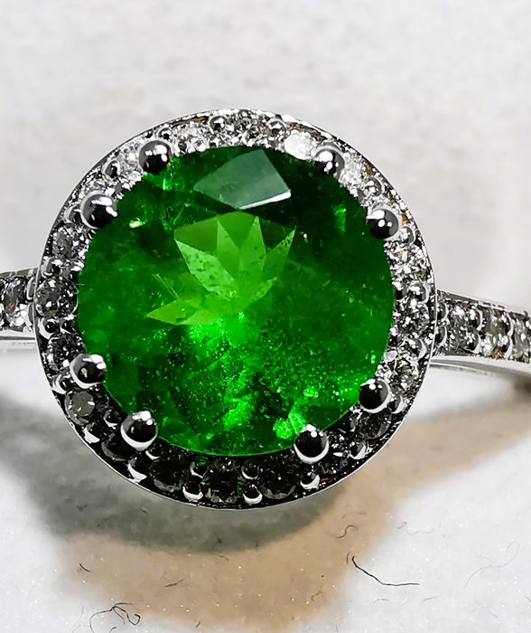 Ring - 18 kraat Gulguld, Tsavorite Vivid Green 2.70ct 3.69gr -  2.70ct. tw. Tsavorit