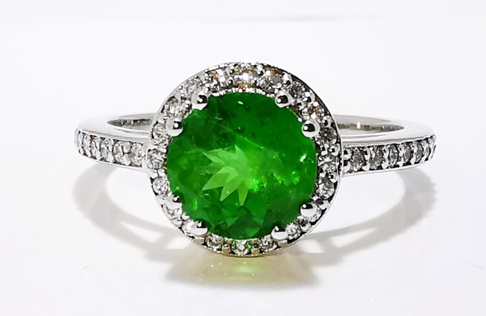 Ring - 18 kraat Gulguld, Tsavorite Vivid Green 2.70ct 3.69gr -  2.70ct. tw. Tsavorit