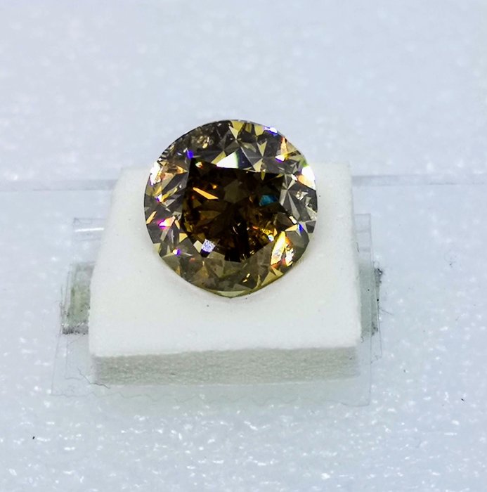 1 pcs Diamant - 535 ct - Brilliant - fancy yellowish brown - I1