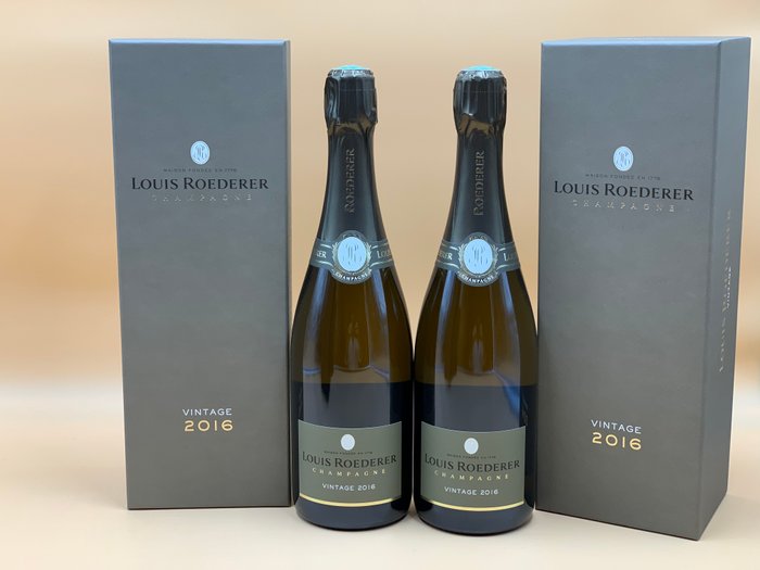 2016 Louis Roederer, Vintage - Champagne Brut - 2 Flasker (0,75 L)