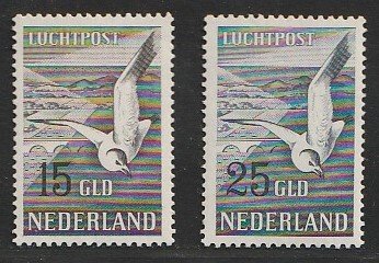 Holland 1951 - 15 og 25 gylden måger - NVPH LP12/LP13