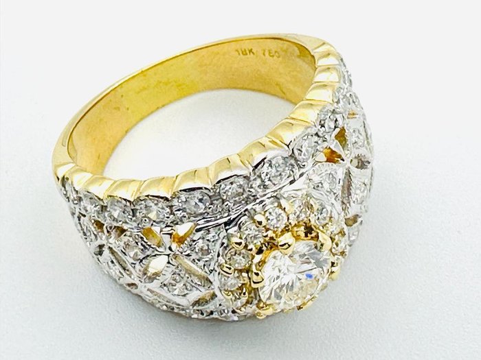 Ring - 18 kraat Gulguld -  1.78ct. tw. Diamant (Natur) - Diamant