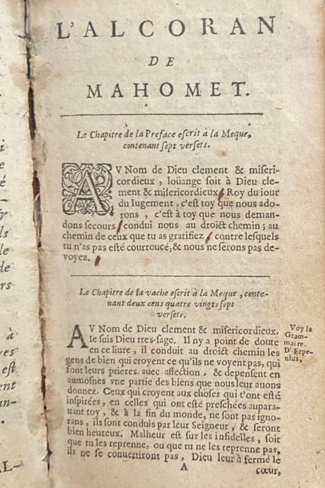 Du Ryer - L'Alcoran De Mahomet Translaté d'Arabe En Français - 1649