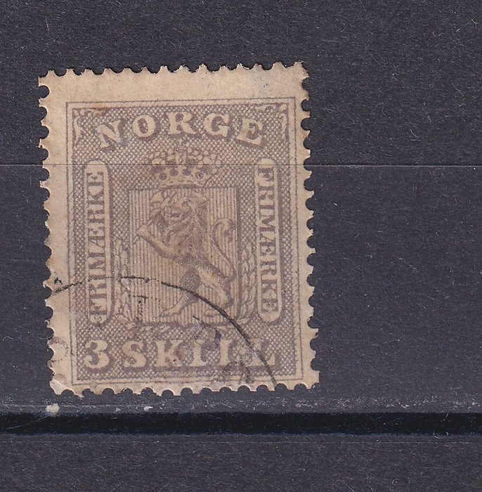 Norge 1863/1866 - Serie af 5 værdier våbenskjold med værdi før "SKILL" - Michel 6/10