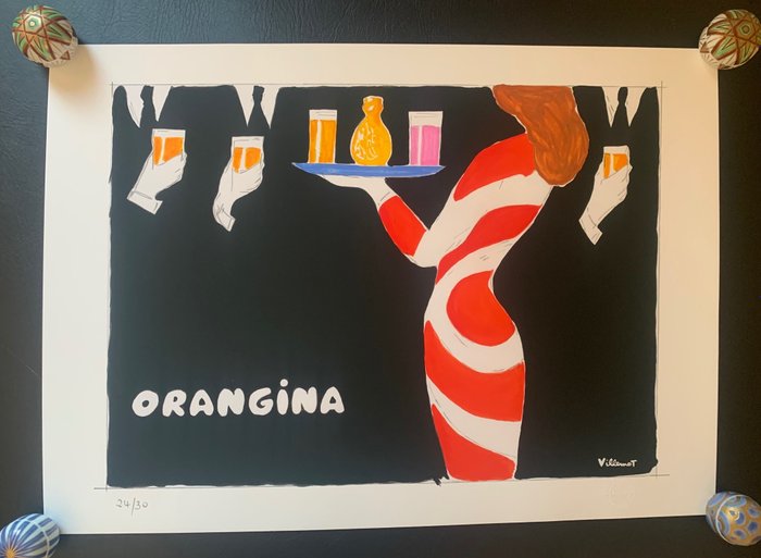 Bernard Villemot - Lithographie originale Orangina - 2016