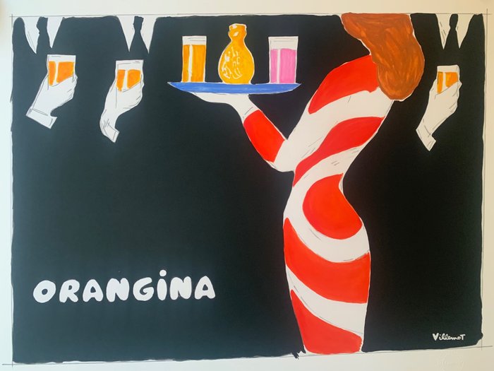 Bernard Villemot - Lithographie originale Orangina - 2016