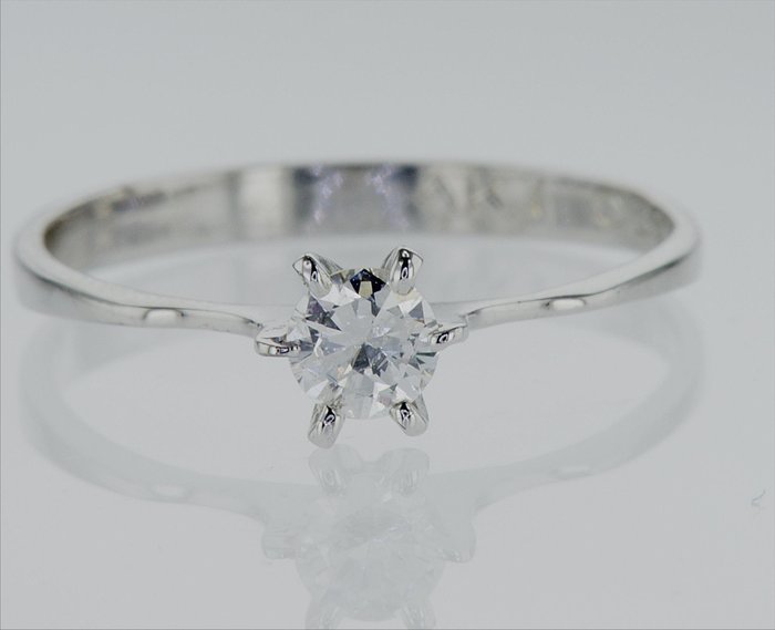 Forlovelsesring - 14 karat Hvidguld -  0.30ct. tw. Diamant (Natur) - r76