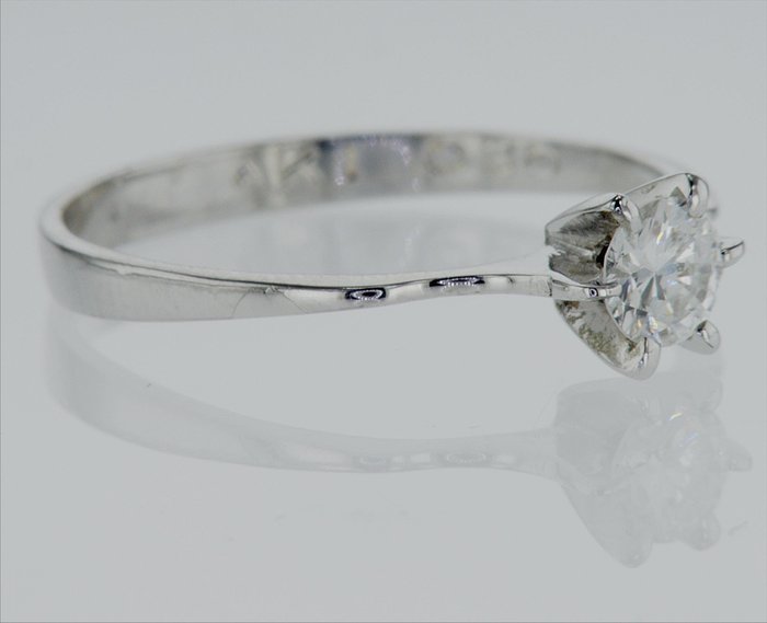 Forlovelsesring - 14 karat Hvidguld -  0.30ct. tw. Diamant (Natur) - r76