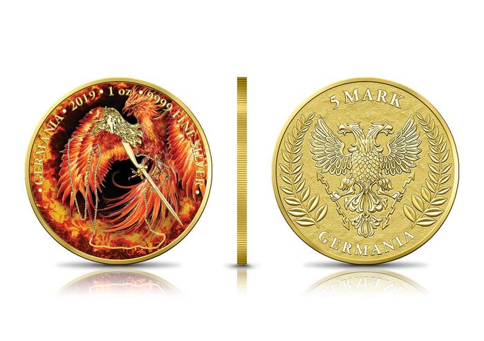 Tyskland 5 Mark 2019 Rising Phoenix Edition - Germania 1 Oz (999)  (Ingen mindstepris)