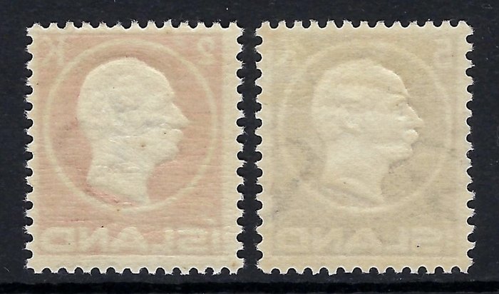 Island 1912 - Frederic VIII 2k  5k - Yvert Tellier N. 73/74