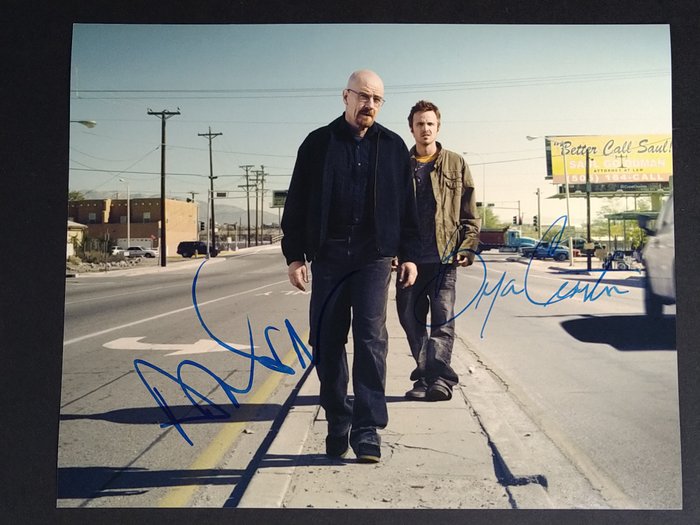 Breaking Bad - Bryan Cranston + Aaron Paul - Double signed photo with LOA