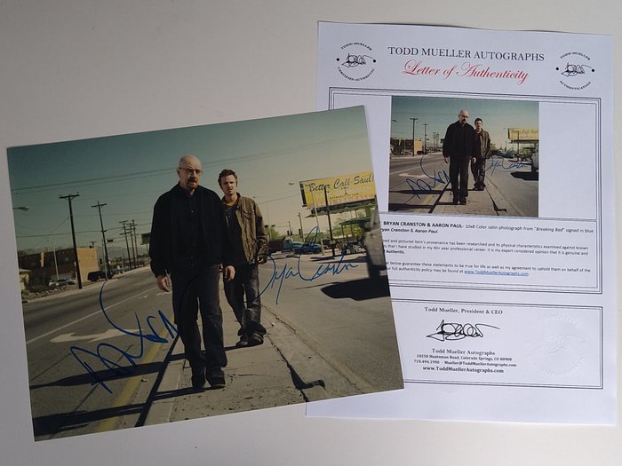 Breaking Bad - Bryan Cranston + Aaron Paul - Double signed photo with LOA