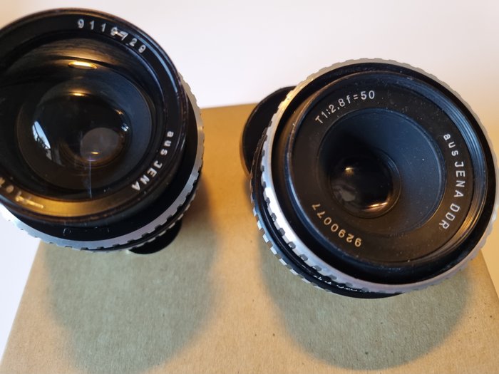 Carl Zeiss Jena flektogon aus jena  2.8 35mm +  aus Jena DDR Zebra 2.8 50mm Prime objektiv