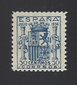 Spanien 1936 - Granada skjold - godt centreret - med certifikat - Edifil nº 801