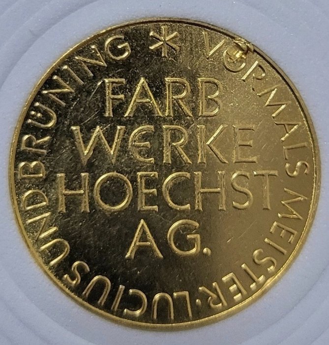 Tyskland. Gold medal 1963 "Anniversary of Farbwerke Hoechst"