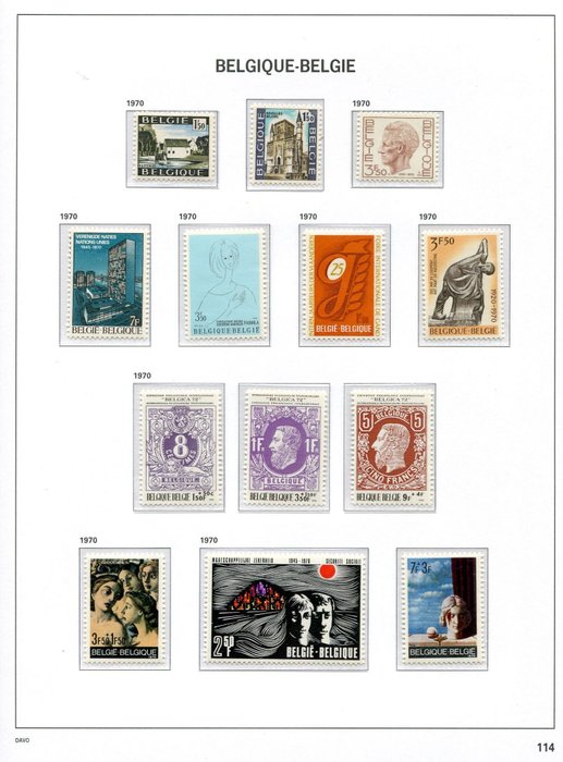 Belgien 1970/1984 - Samling i DAVO III LUXE - Komplet MNH med blokke