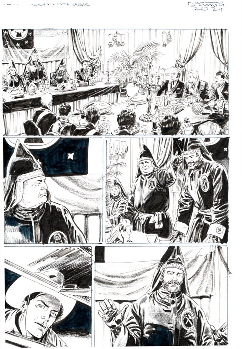 Brindisi, Bruno - 3 Original page - Tex Willer #43 - "i cavalieri del Cerchio d'Oro" - 2022