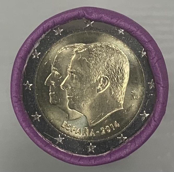 Spanien. 2 Euro 2014 "Accession au trône de Felipe VI" (25 pièces) en rouleau  (Ingen mindstepris)