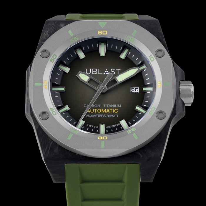 Ublast - Fusion - Forget Carbon  Titanium - UBFSN47GRGN - Automatic Swiss MOVT - Mænd - Ny