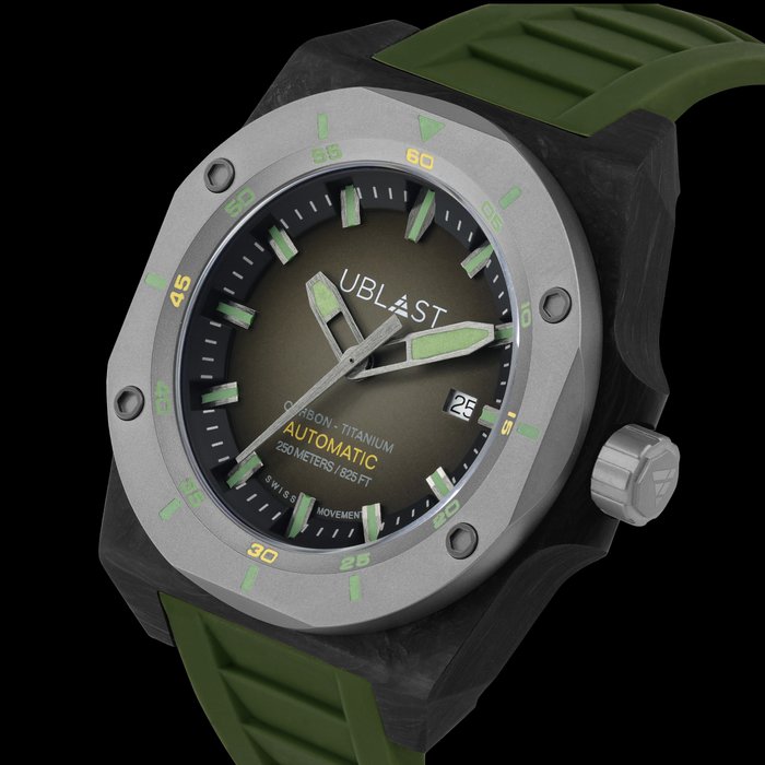 Ublast - Fusion - Forget Carbon  Titanium - UBFSN47GRGN - Automatic Swiss MOVT - Mænd - Ny