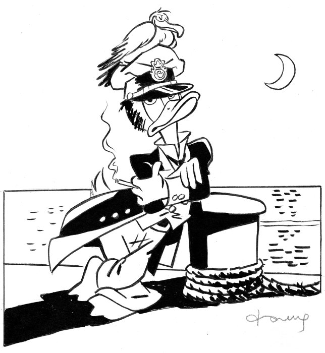 Tony Fernandez - Donald Duck Inspired by Hugo Pratt's Corto Maltese - Original Drawing