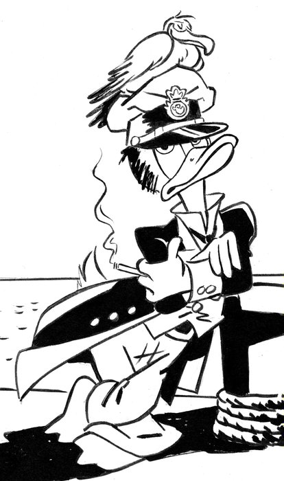 Tony Fernandez - Donald Duck Inspired by Hugo Pratt's Corto Maltese - Original Drawing